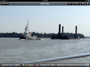 A barge in the C&D channel