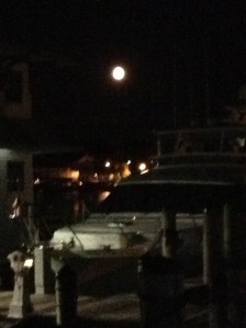 Full  moon over the marina in Annapolis, MD