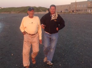 Boys on gray beach‏