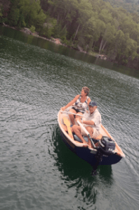 Joe & Nada taking barefoot for a ride