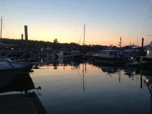 Sunset at Great Harbor marina, Bar Harbor‏